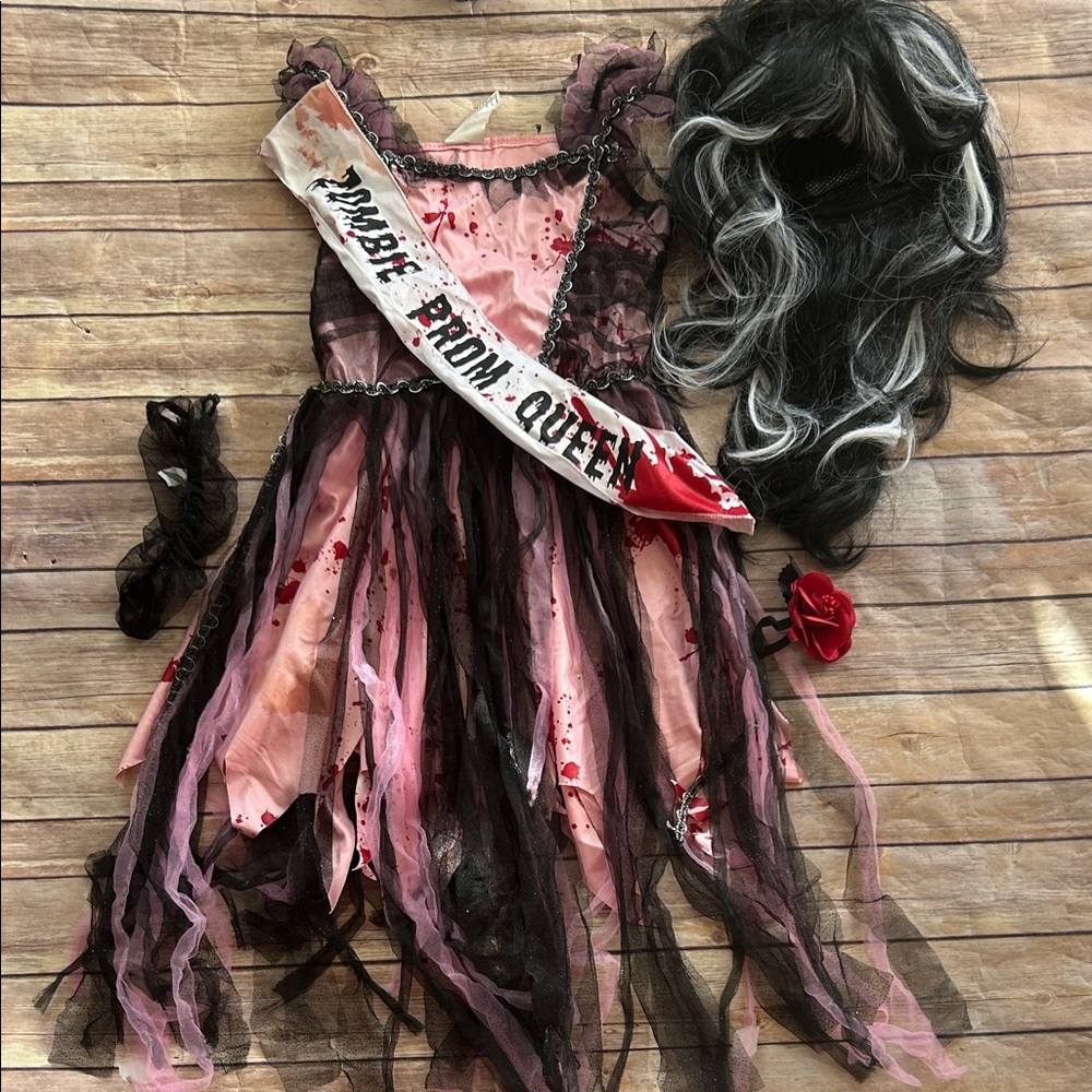 Spirit Halloween Zombie Prom Queen Costume - Pink and Black